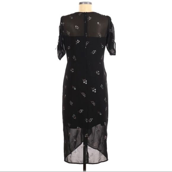 Sam Edelman Embroidered Floral Cocktail Midi Dress - Picture 2 of 7